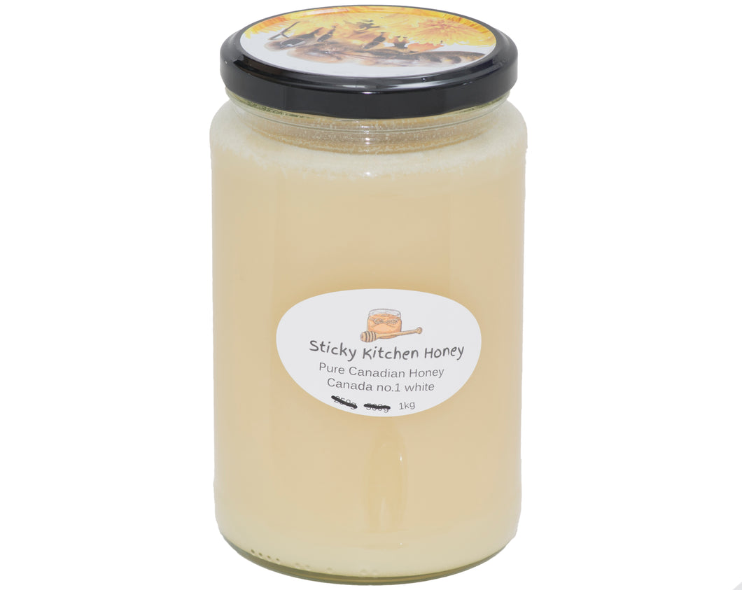 1KG Glass Jar of Local Albertan Honey